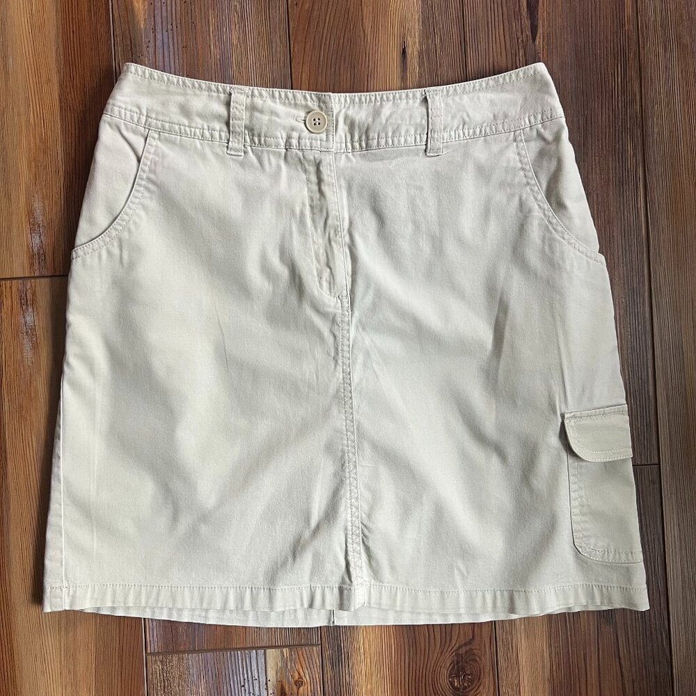 Croft & Barrow Khaki Utility Skirt / Skort with Button Flap Back Pockets  Size 6